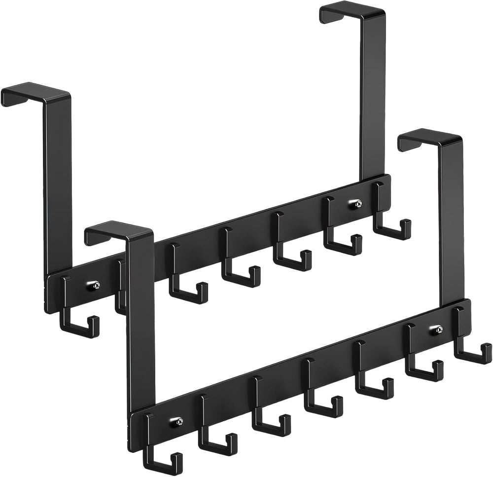 Over Door Hooks, 2 Packs Heavy Duty Over Door Hanger with Rust Resistant Fini...