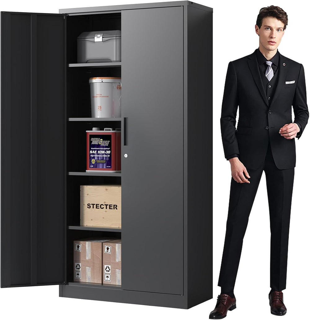72'' Garage Storage Cabinet, Lockable Storage Cabinet
