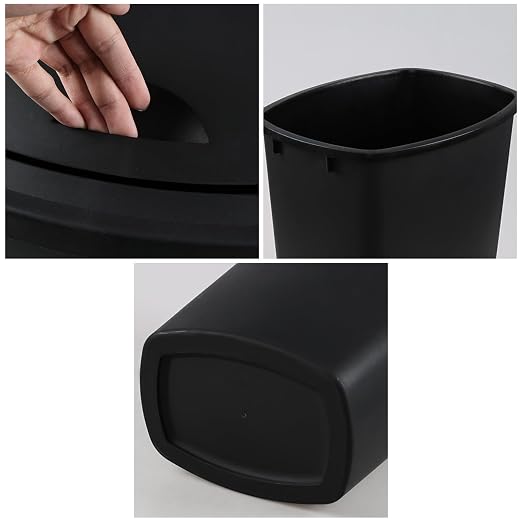 Zopnny 8 Gallon Plastic Swing Top Garag Bin, Lidded Wastebasket Trash Can - Image 3