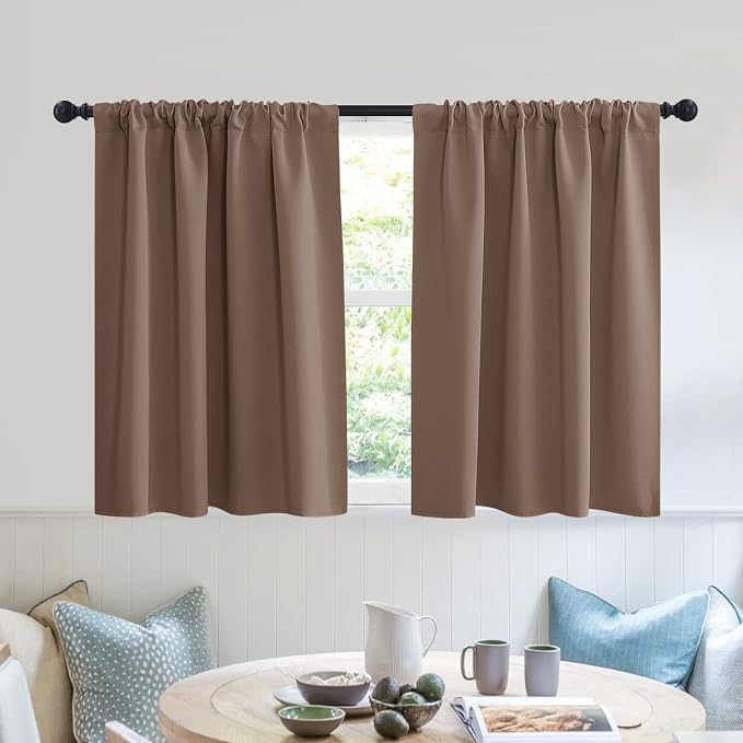 RYB HOME Short Curtains for Small Window, Energy Efficient Window Curtain by RYBHOME