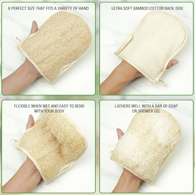 Premium Vietnamese Natural Loofah Gloves – Exfoliating Body Scrubber Mitts - Image 6