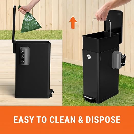 Pupzle Dog Poop Trash Can Outside, 3.2 Gal Metal Dog Waste Trash Can - Image 6