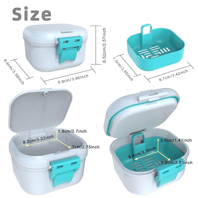 ARGOMAX Leak Proof Denture Bath Cup, Portable Soaking Denture Box, Denture Bath - Image 2
