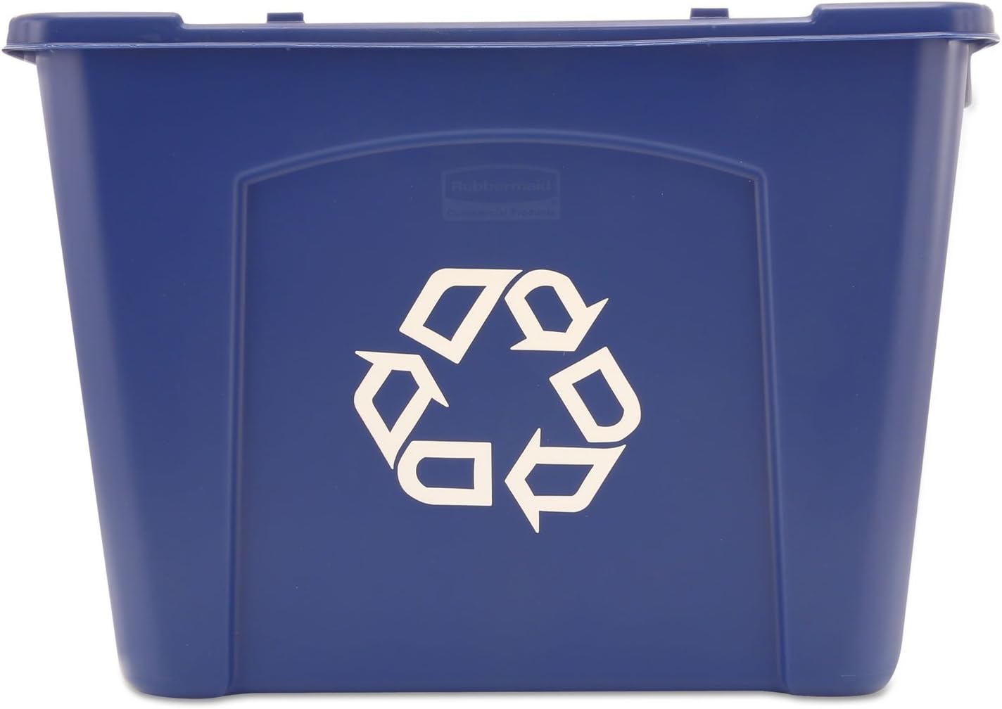 Rubbermaid Commercial Products Stackable Recycling Bin, 14 Gallon, Blue Storage Container, for Garage/Kitchen use for Boxes/Paper Recycle (Pack of 6)