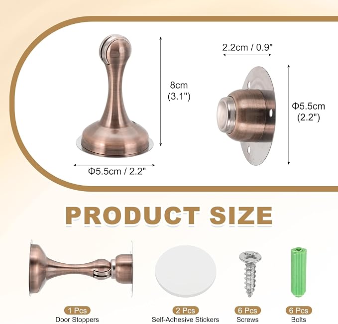 MECCANIXITY Magnetic Door Stoppers Stainless Steel Door Stops, Wall Floor - Image 2