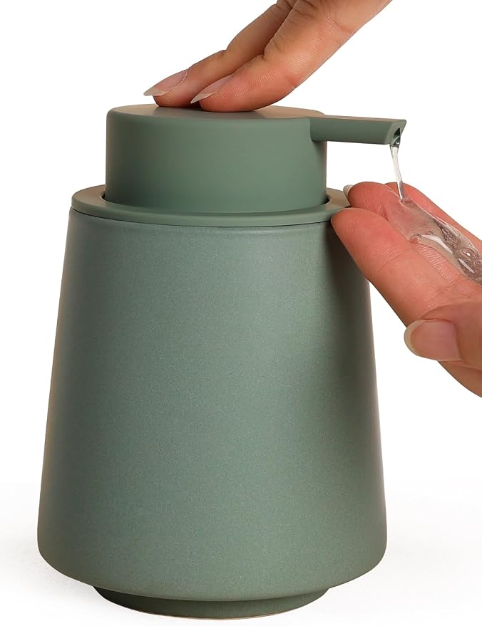INGOFIN Ceramic Soap Dispenser, 14 oz Bathroom Hand Soap Dispenser, Liquid by INGOFIN