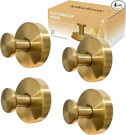 4 Pcs Suction Cup Hooks for Shower，Removable Hooks，Towel Hook，Suction Hook for by Xikelooy