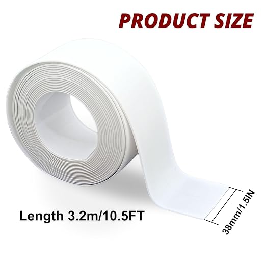 1.5" White Caulk Tape with Self Adhesive, Caulk Strip Waterproof - Image 2