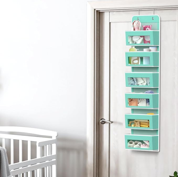 Simple Houseware 6 Clear Window Pocket Over Closet Door Storage Hanging - Image 6