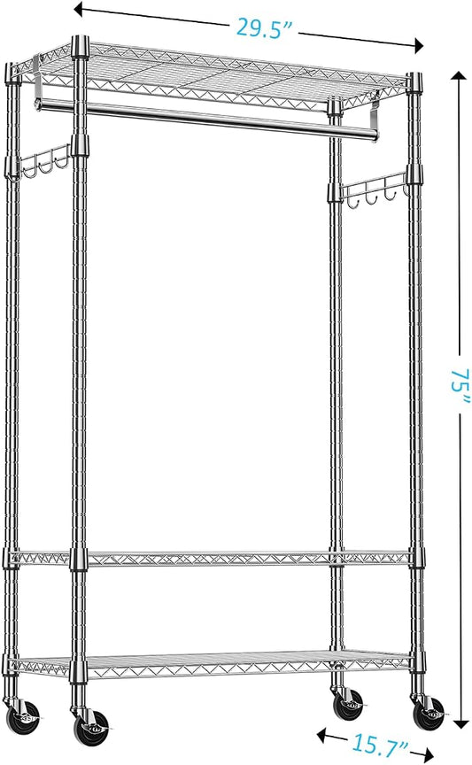IZEUK Heavy Duty Rolling Garment Rack - Image 2