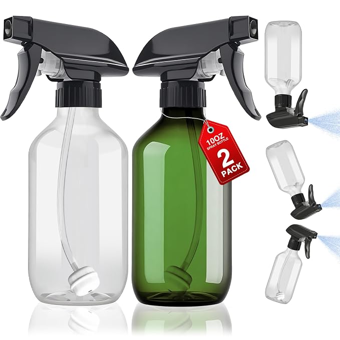 2 Packs Plastic Spray Bottles 360° Water Spray Bottle by AMORIX