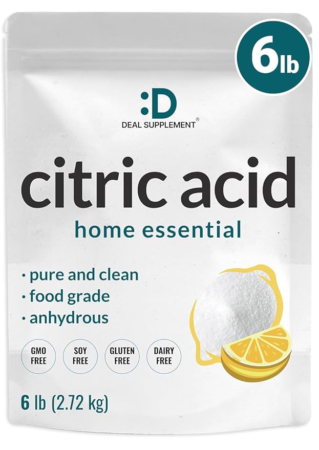 Citric Acid 6 Pounds | Fine Granular Powder, Food Grade, Bulk Supply – Potent by DEAL+SUPPLEMENT