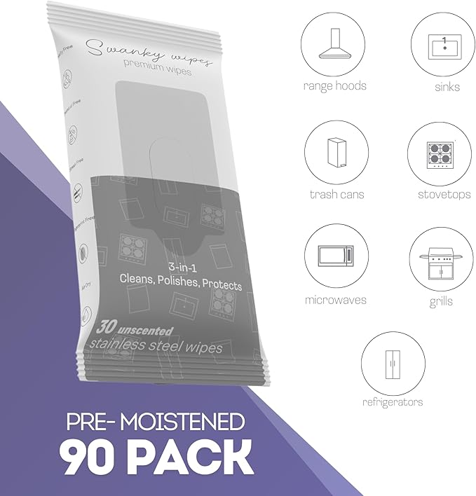 Swanky Stainless Steel Cleaner Wipes - Image 2