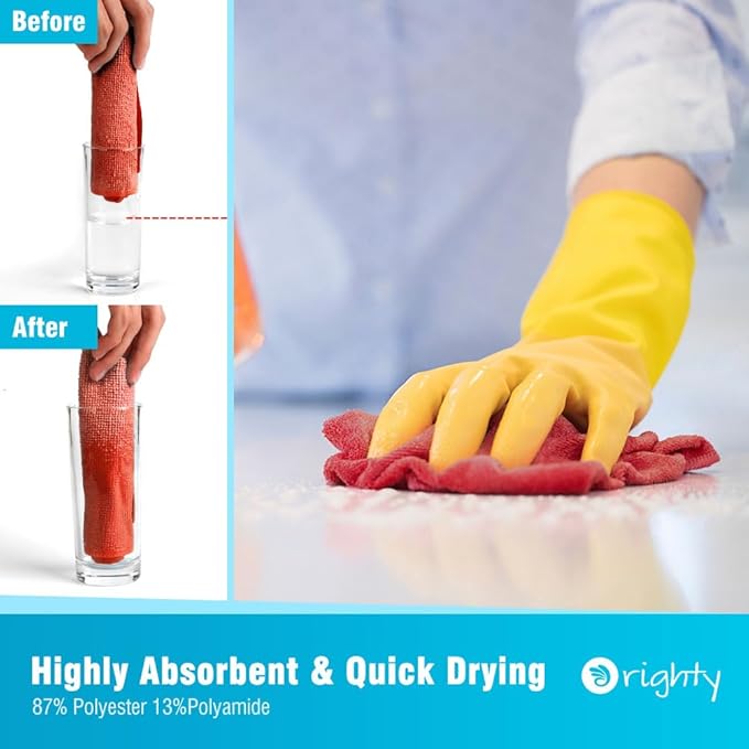 Orighty Cleaning Cloths, Shop Towels 100 Pack, Shop Rags Reusable, Microfiber - Image 3