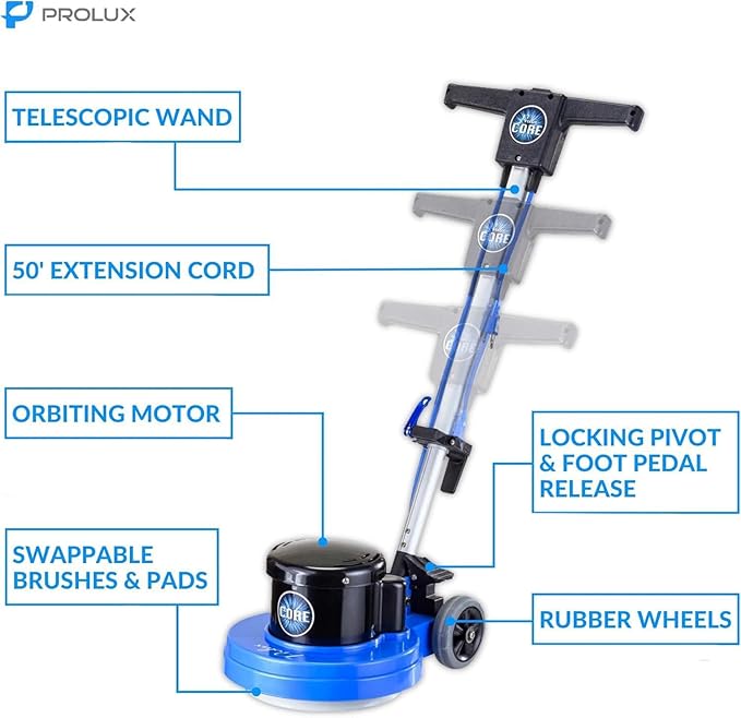 Prolux Core 13 inch Electric Floor Buffer Scrubber and Polisher Machine - Image 3