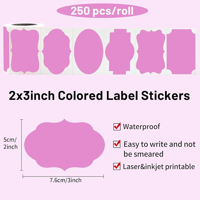 Pink Labels, Food Jars, Holiday Presents Tags - Image 2
