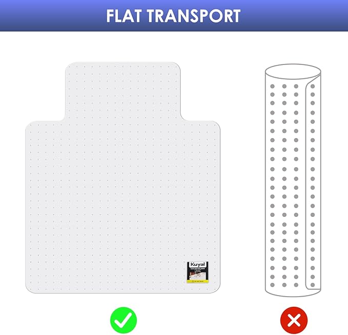 Kuyal Office Chair Mat for Carpet, 45x53 Clear Heavy Duty Computer Chair Mat - Image 7