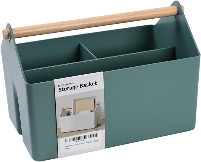 BLUE GINKGO Medium Storage Basket – Plastic Caddy by BLUEGINKGO