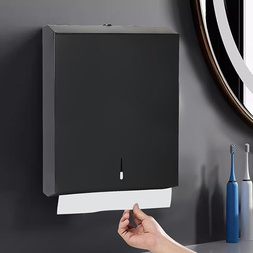 Paper Towel Dispenser Wall Mount, Matte Black Stainless Steel Commercial Paper - Image 7