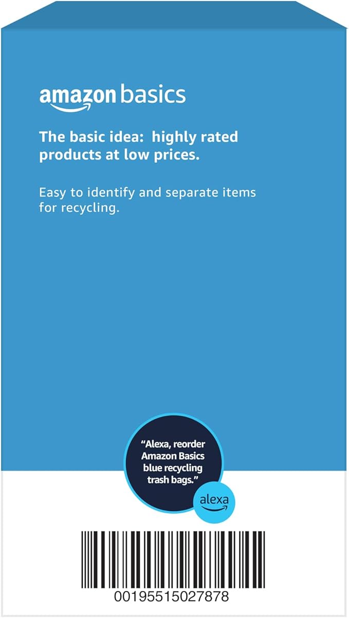 Amazon Basics Blue Recycling Trash Bags, 13 Gallon - Image 5