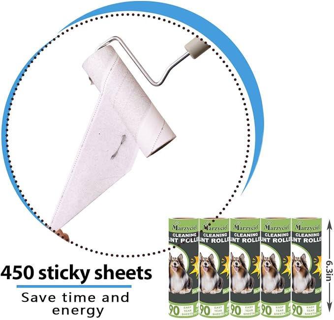 Large Lint Rollers for Pet Hair Extra Sticky, Cat Dog Hair Remover Laundry - Image 2