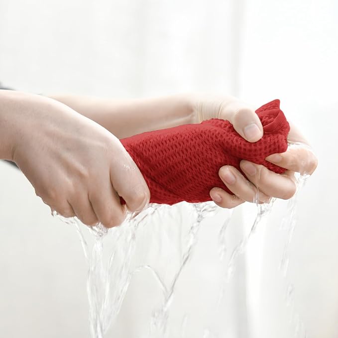Artoid Mode 100% Cotton Dark Red Waffle Weave Kitchen Dish Cloths, 13x28 Inch - Image 4