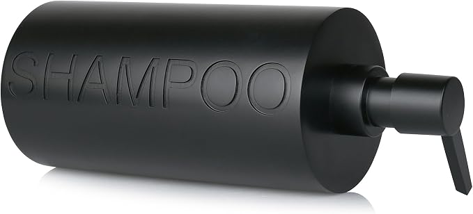 Matte Black Shampoo Dispenser Modern Refillable Pump Bottle - Image 2