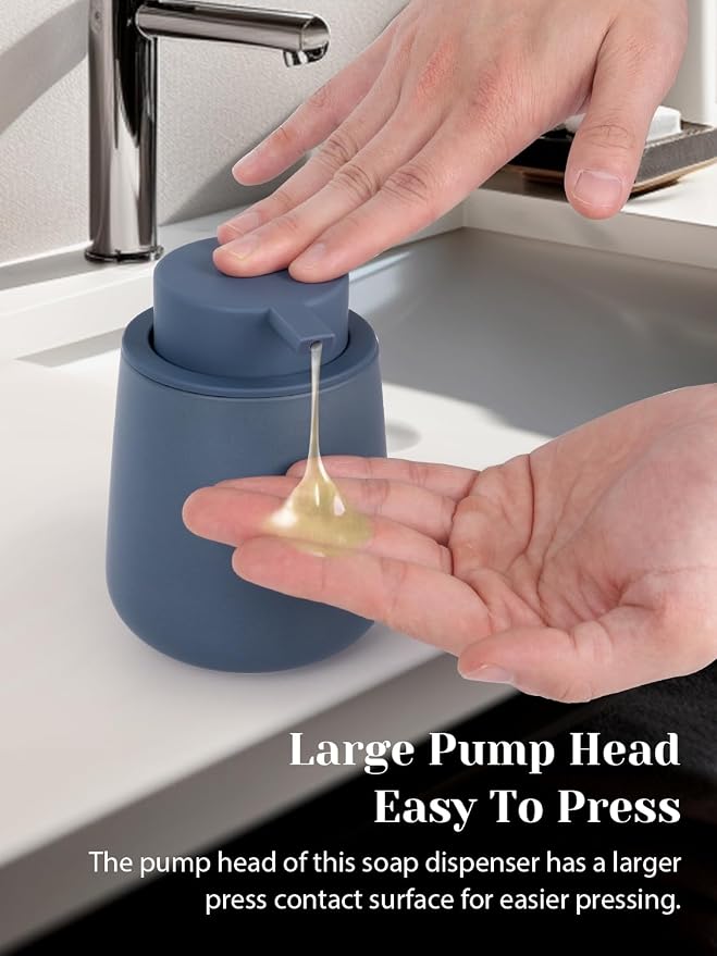 INGOFIN Ceramic Lotion Dispenser - 12oz Refillable Liquid Hand Soap Dispenser - Image 4