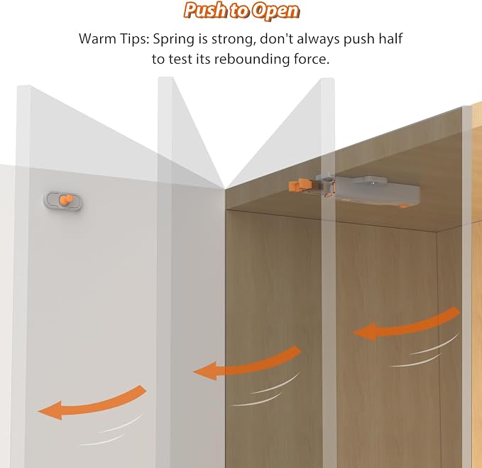 Jiayi Strong Heavy Duty Push Latch, Non-Magnetic RV Hidden Door Cabinet Latches - Image 3