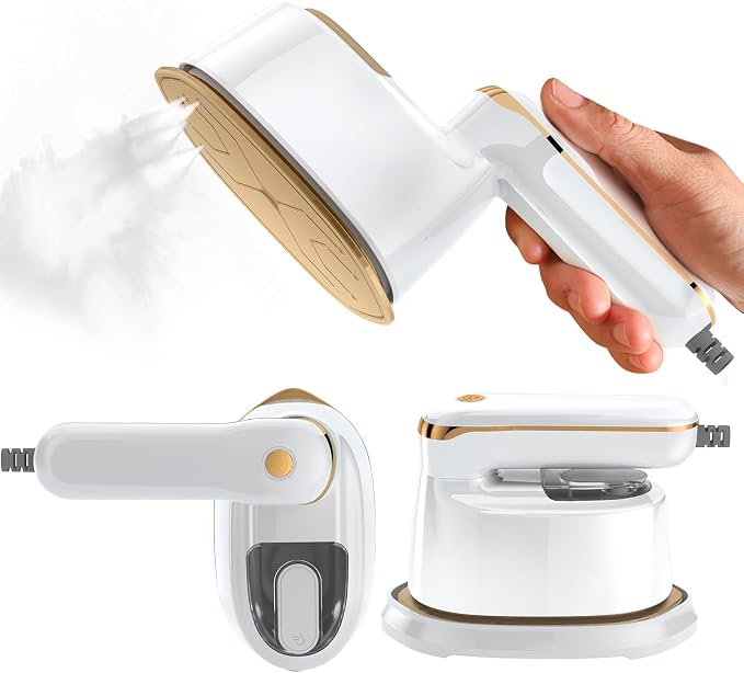Mini Steam Iron, 2-IN-1 Handheld Size Steamer, 1100W & 15s Fast Heat Up by Liebssen