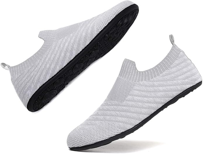 QZKDM Lightweight Slip on Grip Indoor House Slippers Barefoot Non Slip Home - Image 4