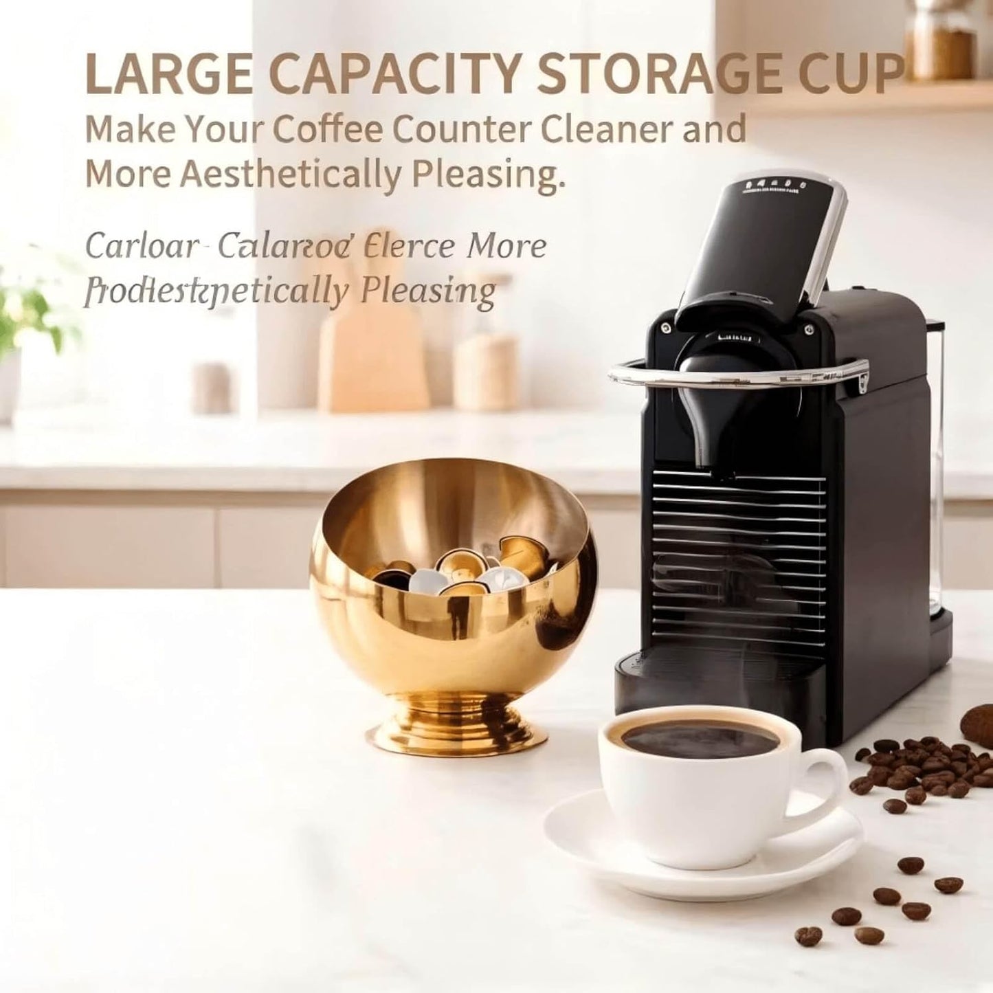 Coffee Pod Holder, Gold | Coffee Pod Storage, K Cup Holder, Espresso Pod Holder, Coffee Pod Organizer