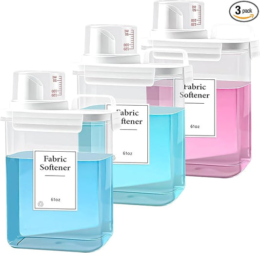 3 Pack Laundry Detergent Dispenser, 61oz Laundry Soap Dispenser, Refluxable by HONGYAARTDIY