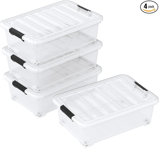 20 Quart Clear Plastic Under Bed Storage Bin by Julyeen