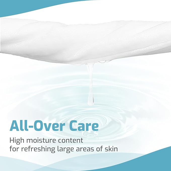 SUNKISS Trustplus Wet Wipes for Adult No Rinse, Extra Large 8”x12” Body - Image 2