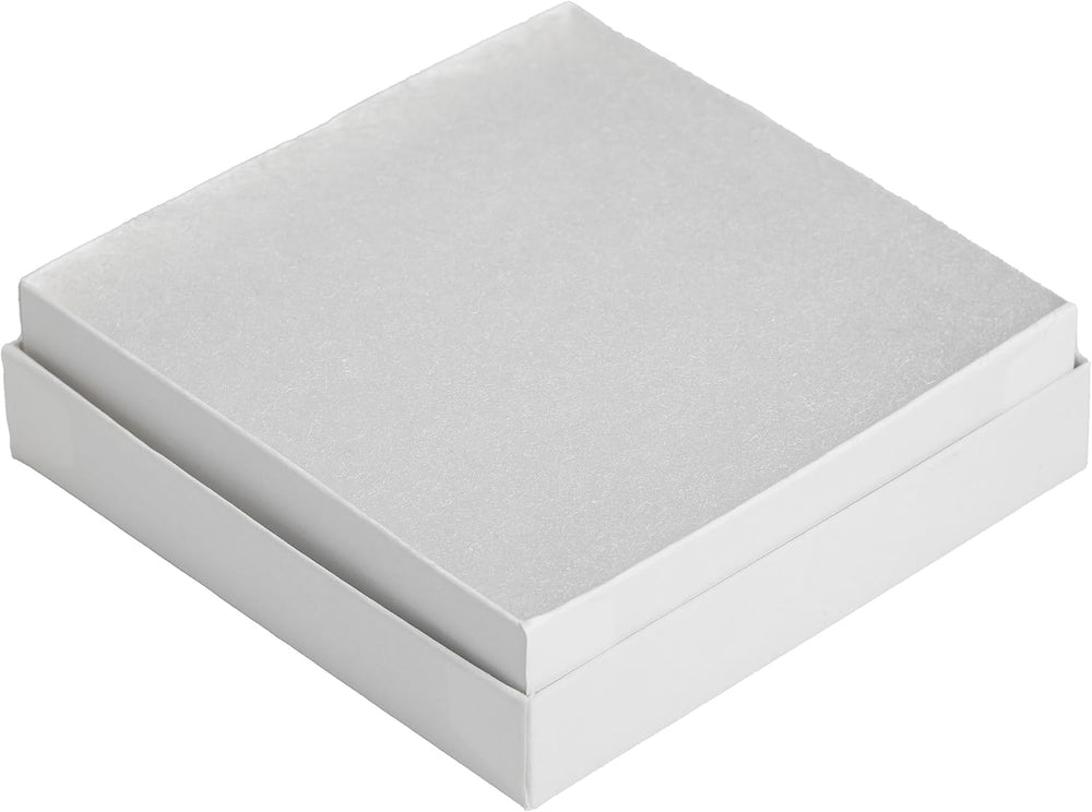 JPB Matte White Cotton Filled Jewelry Box #33 (Case of 100) 3.5 inches x 3.5 ...