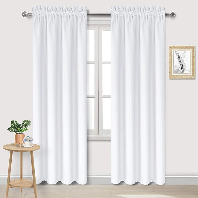 DWCN White Curtains for Living Room Thermal Insulated, 50% Light Blocking by DWCN
