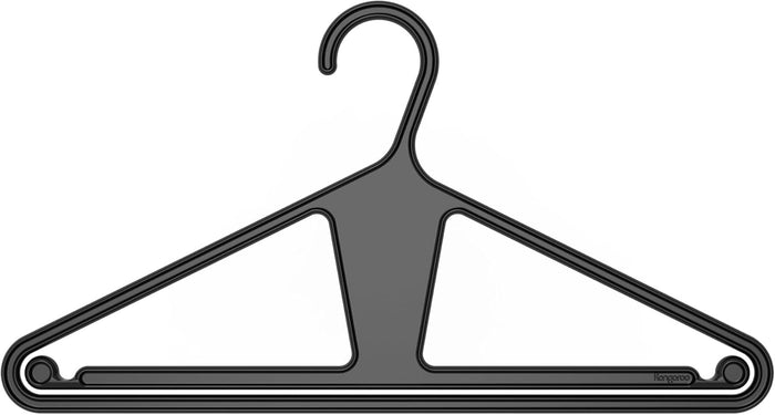 Kangaroo™ Space Saving Suit Hangers for Men, Outfit Organizer for Multiple Shirts, Hold Multiple Clothes in One, Heavy Duty Closet Space Saver, Mens Dorm Room Essentials, Black 30 Pack w/Booklet