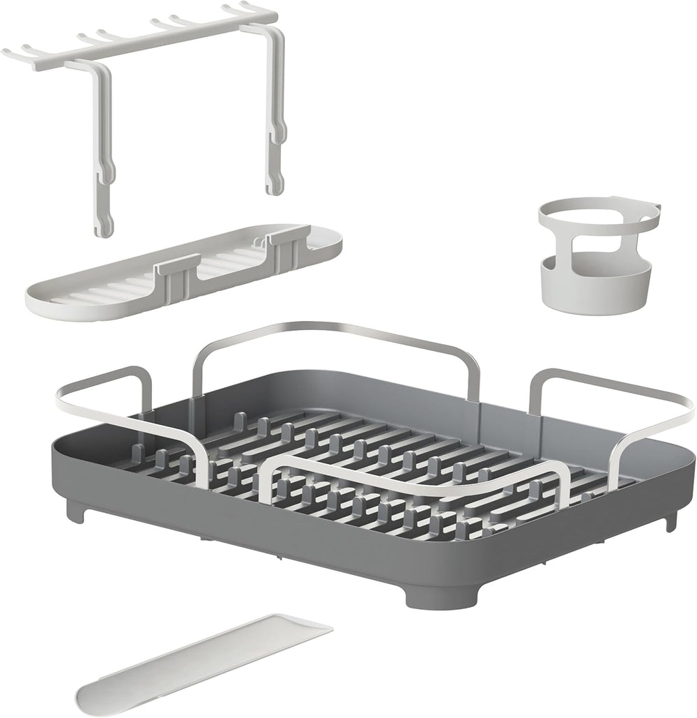 Umbra Holster Dish Rack– Molded Plastic Dish Drying Rack with Drainage Spout,...