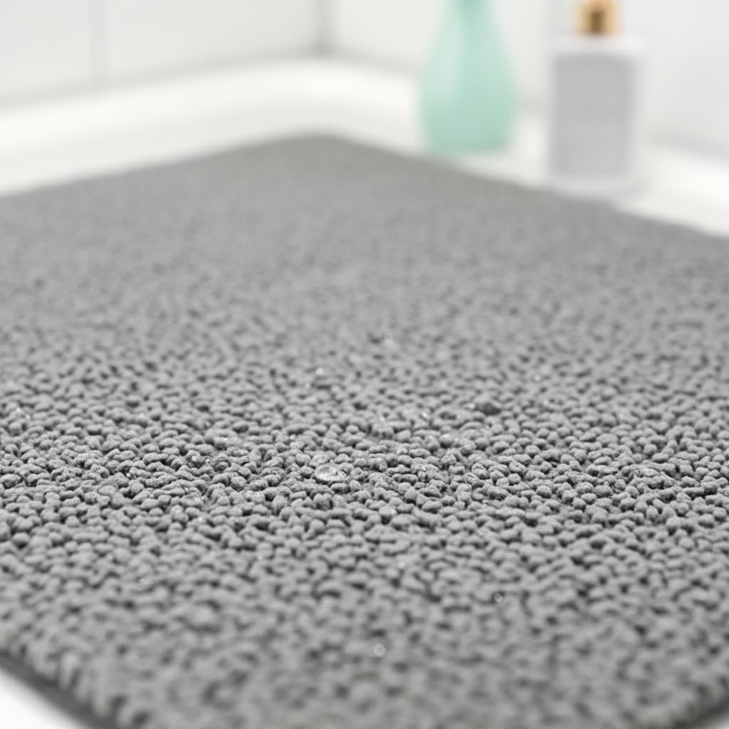 1pc Non-Slip Shower Mat, Heavy-Duty Bath Mat with Foaming Loofah Base, Durable Plastic Material, Easy-Clean Surface for Tub & Bathroom Use