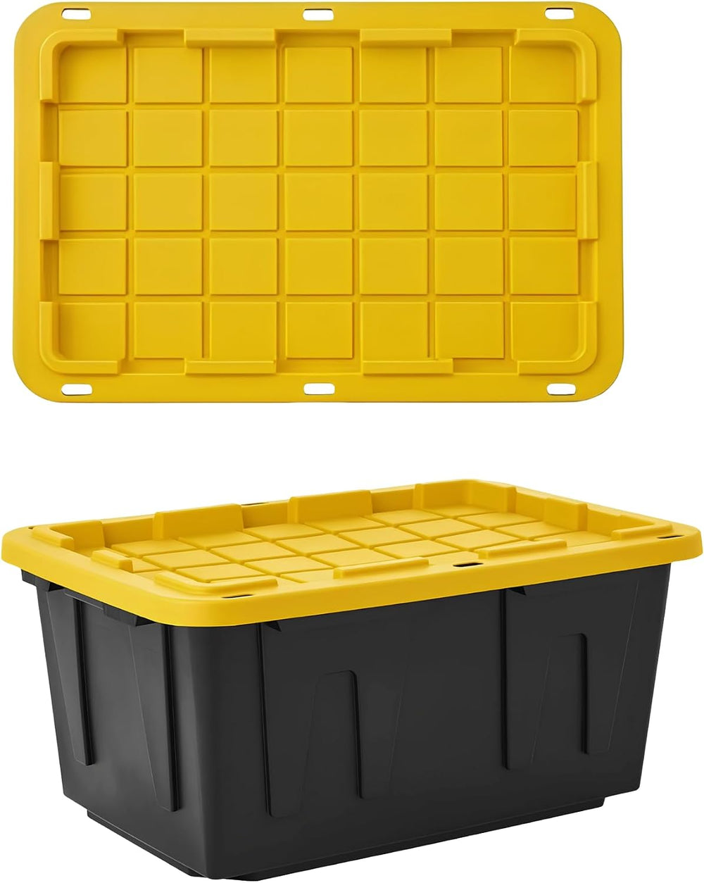 8 Pack 27 Gallon Heavy Duty Storage Totes with Lids, Stackable Plastic Storag...