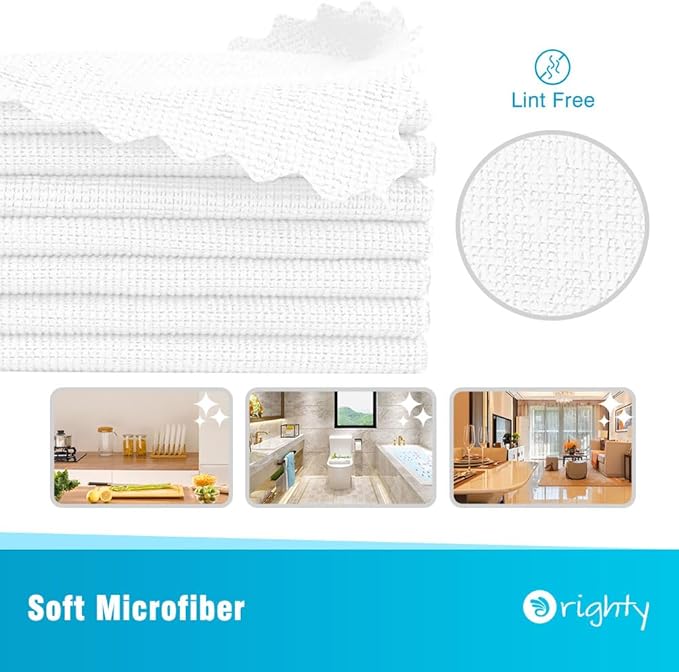 Orighty Cleaning Cloths, Shop Towels 100 Pack, Shop Rags Reusable, Microfiber - Image 2