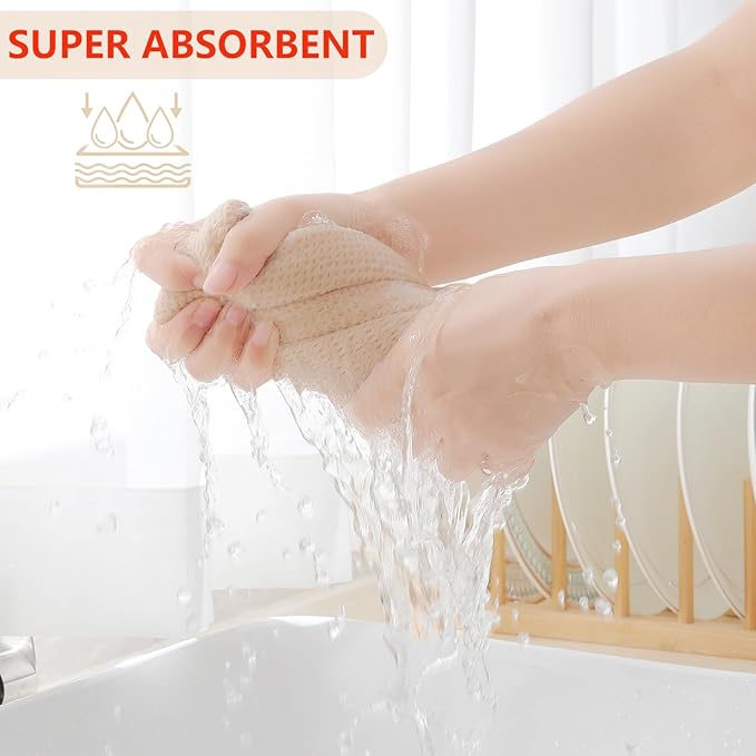 Homaxy 100% Cotton Waffle Weave Kitchen Dish Cloths, Ultra Soft Absorbent Quick - Image 3