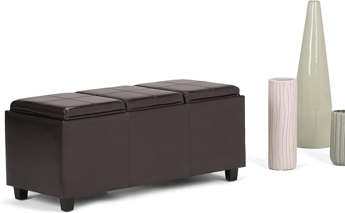 SIMPLIHOME Avalon 42 inch Wide Contemporary Rectangle Storage Ottoman in - Image 13