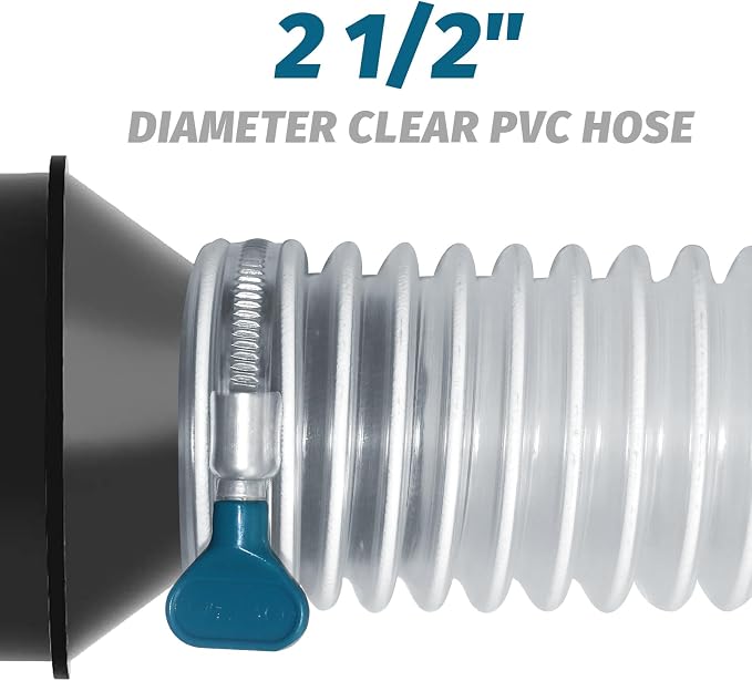 Qucship 2-1/2" x 10' Heavy-Duty PVC Dust Collection Hose, Puncture-Resistant - Image 7