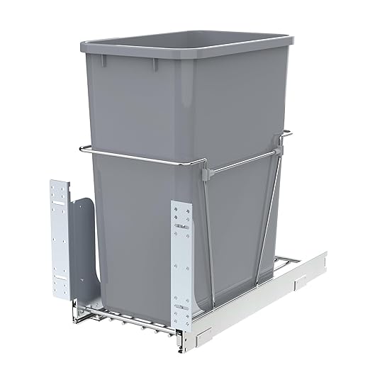 Single Pullout Trash Can for Under Kitchen Cabinets Include Single 35QT Trash by Pulloutor