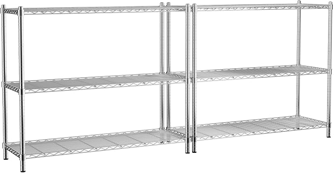 Storage Shelves, 3-Tier Adjustable Metal Industrial Utility Shelf Rack by Unknown