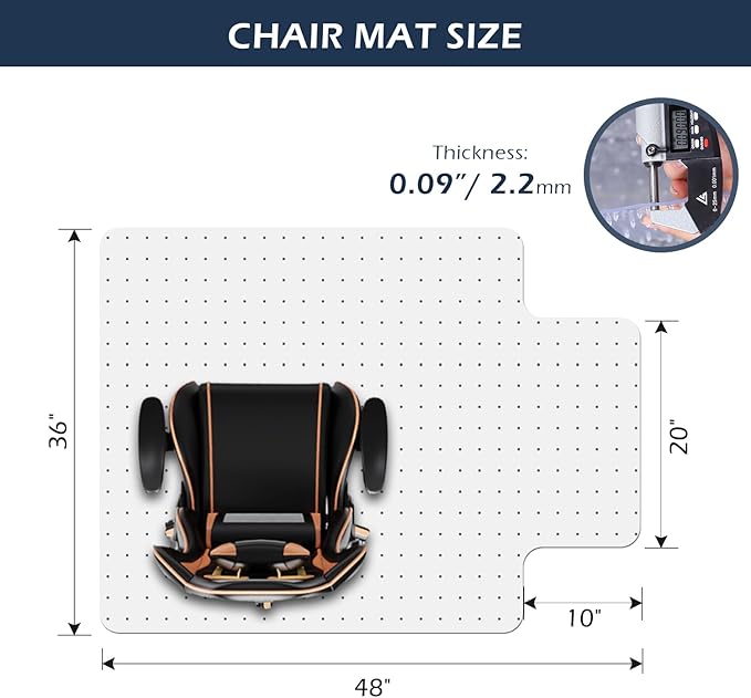 SALLOUS Chair Mat for Carpet, Gaming Chair Mat for Carpeted Floors, Floor - Image 2