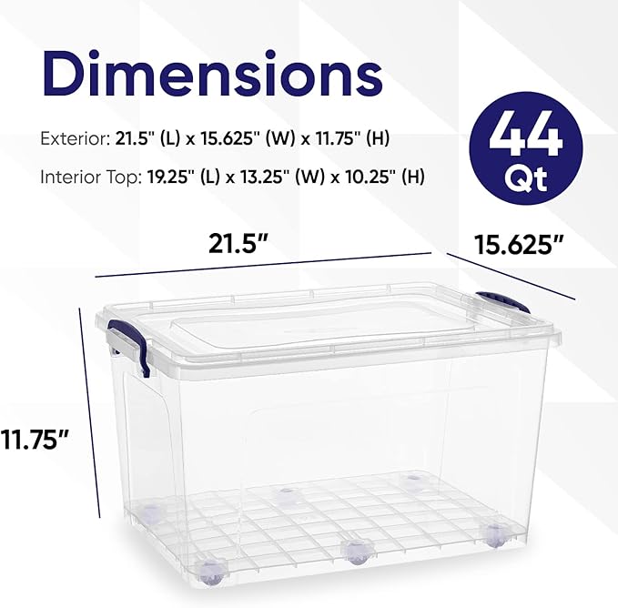 Superio Storage Bins with Lids, Stackable Totes, BPA Free, Odor Free, Organizer - Image 2