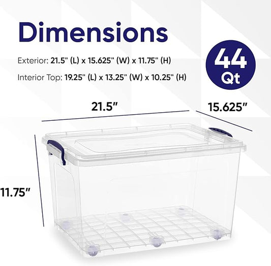 Superio Storage Bins with Lids, Stackable Totes, BPA Free, Odor Free, Organizer - Image 2